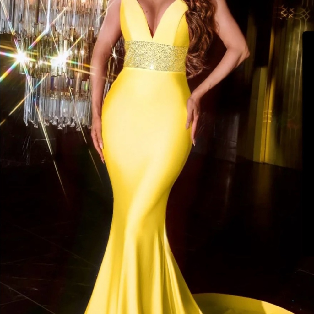 Yellow Portia and Scarlet Prom/ pageant gown PS22524